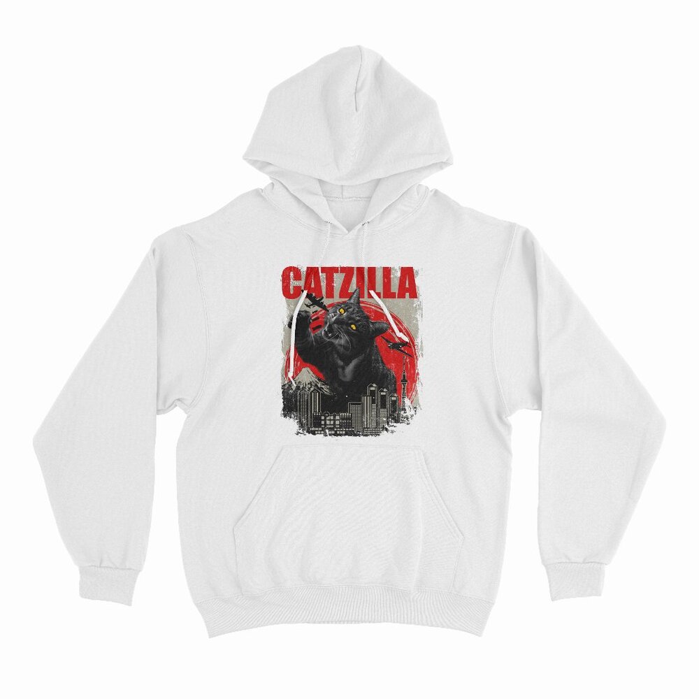 Catzilla - Funny Cat Lover Kitten Kitty White Hoodie